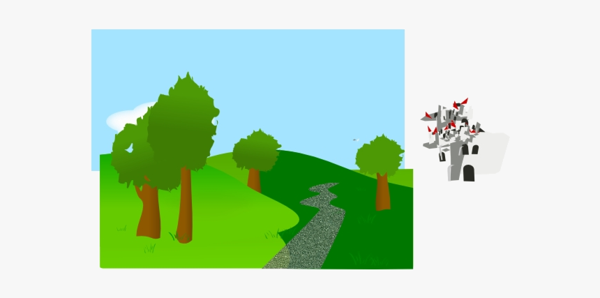 Hill Clipart Grass Hills And Trees Free Transparent - Trees On Grass Clipart, HD Png Download