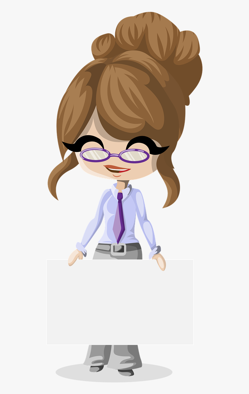Glasses Girl Cartoon Png, Transparent Png