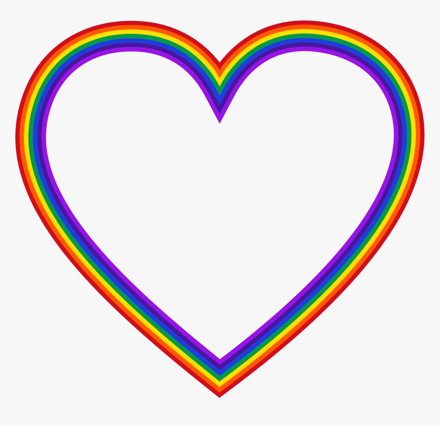 Heart,love,symmetry - Transparent Background Rainbow Heart Transparent, HD Png Download