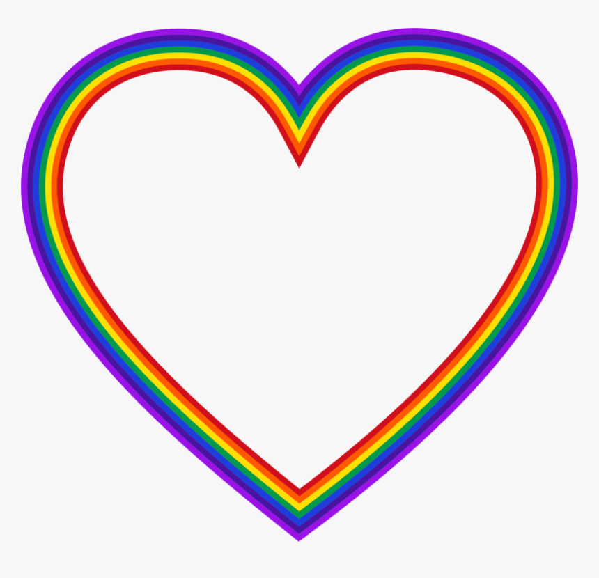 Heart,love,symmetry - Rainbow Heart Png Transparent, Png Download