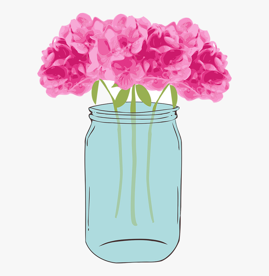 Jar Of Candy Floral Vector With Mason Clip Art Pixel - Mason Jar With Flowers Clipart Png, Transparent Png