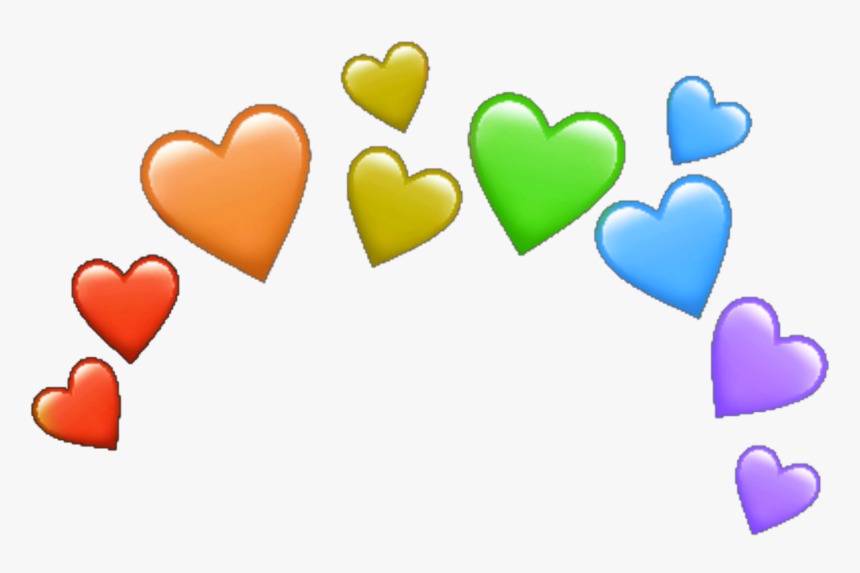 #rainbow #hearts #heart #arcoiris #corazones #corazon - Heart Crown Png, Transparent Png