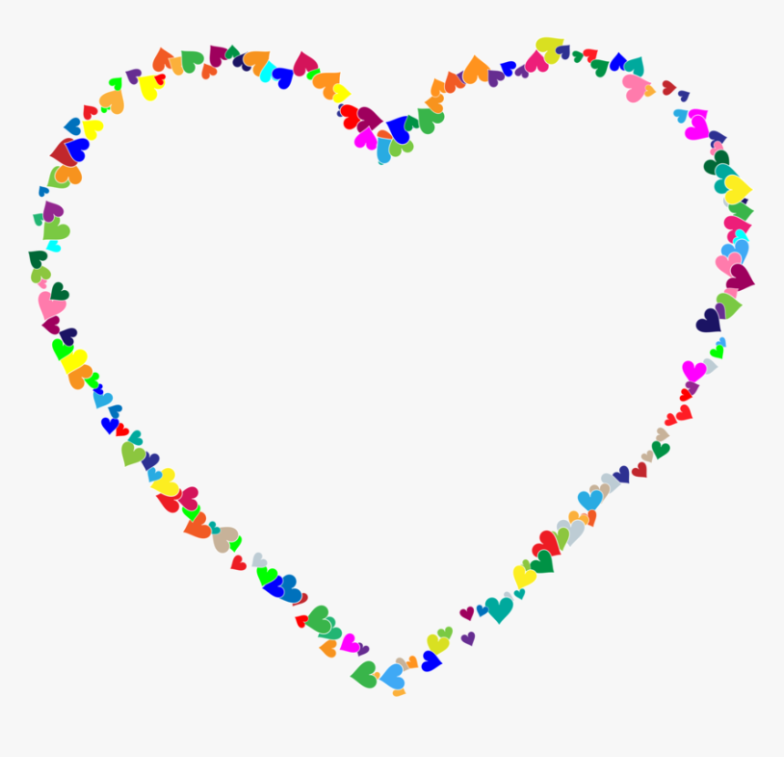 Heart,art,area - Frame Of Rainbow Hearts, HD Png Download