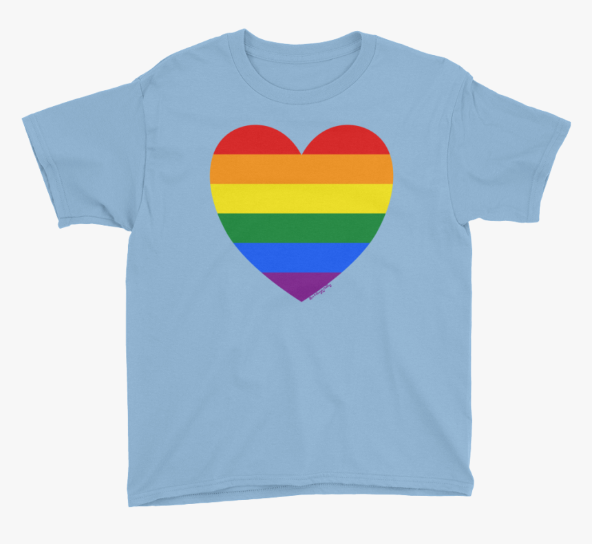 Rainbow Heart Youth T-shirt - T-shirt, HD Png Download