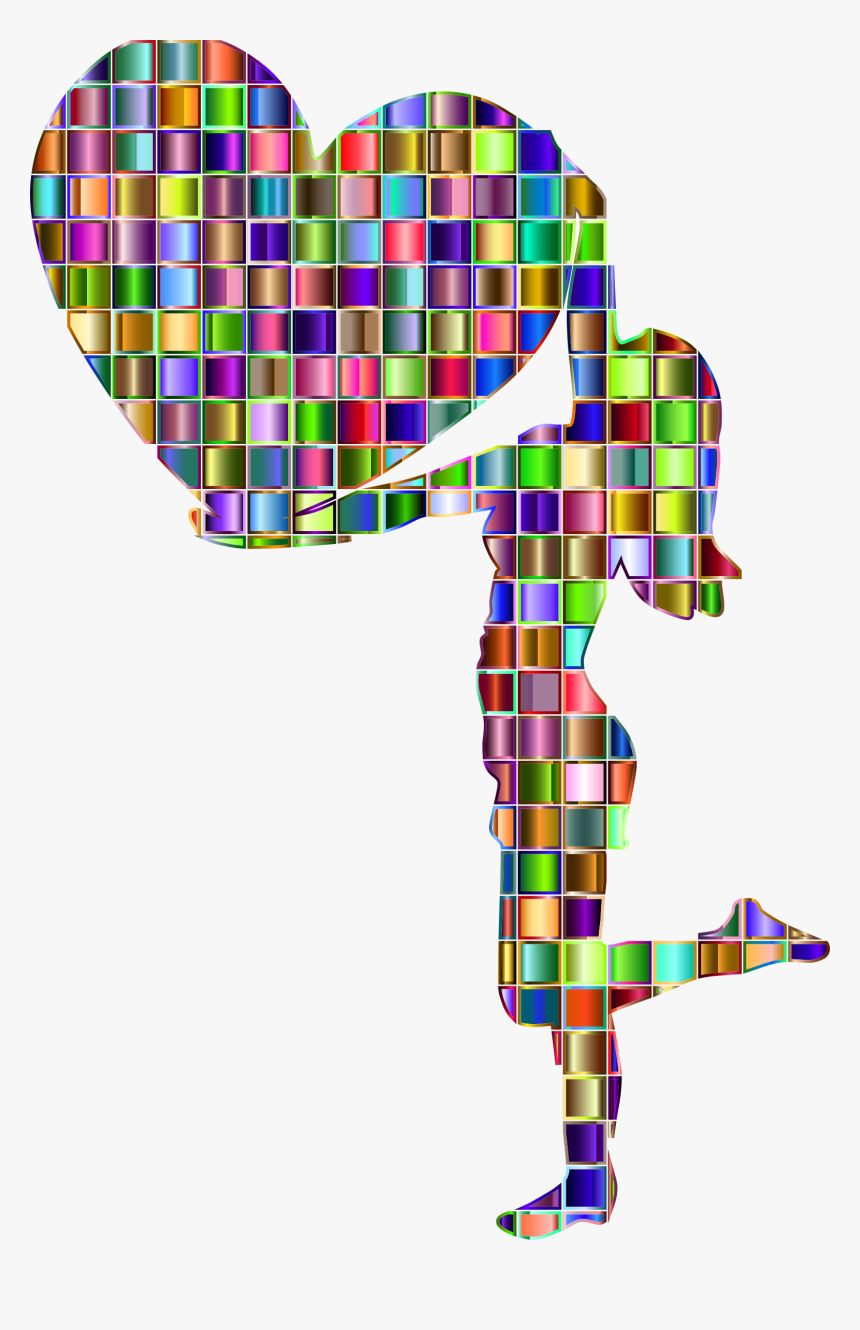 This Free Icons Png Design Of Chromatic Mosaic Woman - Woman With A Big Heart, Transparent Png