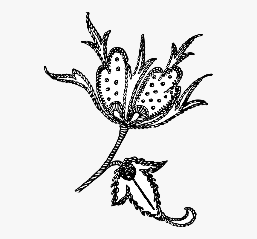 Embroidered, Embroidery, Needle Work, Flower, Floral - Embroidery Work Png, Transparent Png