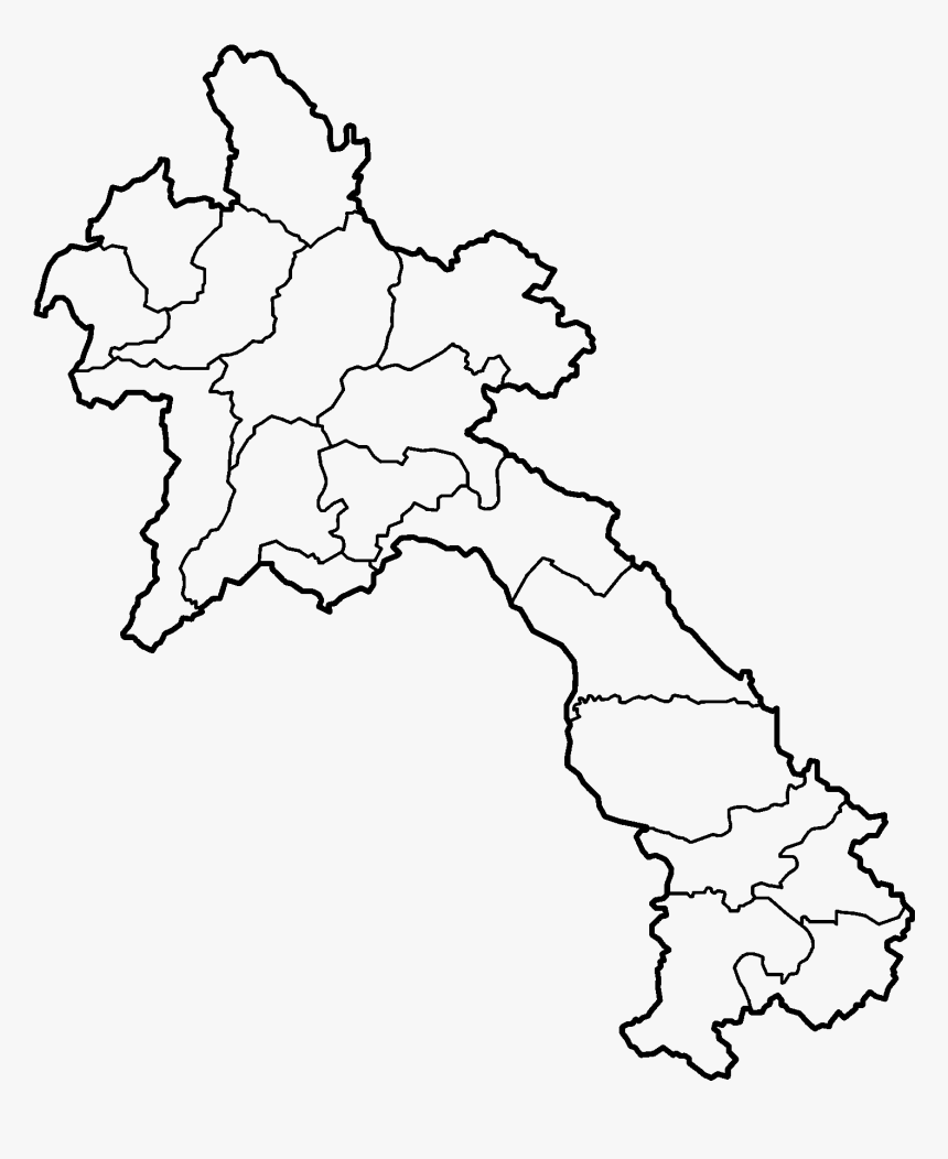 Laos Provinces Blank - Laos Map Png, Transparent Png