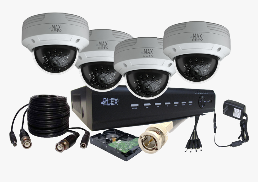 Max Plex4tkd1 4 Dome Camera Hd Tvi With Fixed Lens - Security Camera System Png, Transparent Png