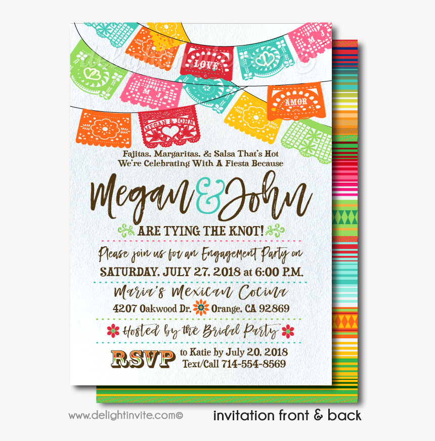 Mexican Fiesta Flags Png - Mexican Couples Shower Invitation, Transparent Png
