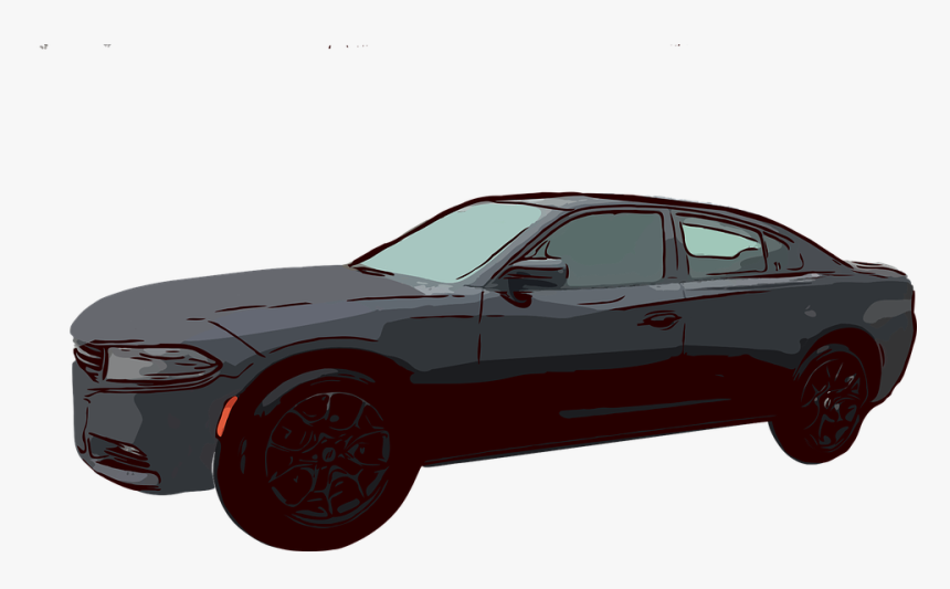 Vehicle, Car, Auto, Black, Muscle, Charger, Dodge - Executive Car, HD Png Download