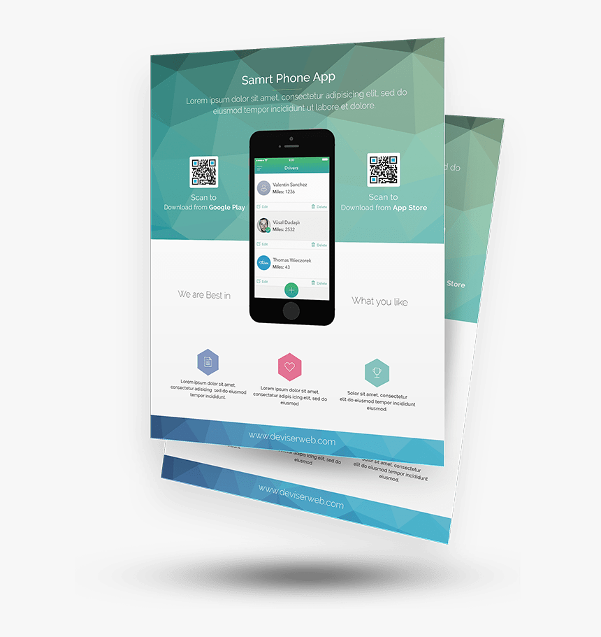 Free Psd App Promotion Flyer Template - Flyer, HD Png Download