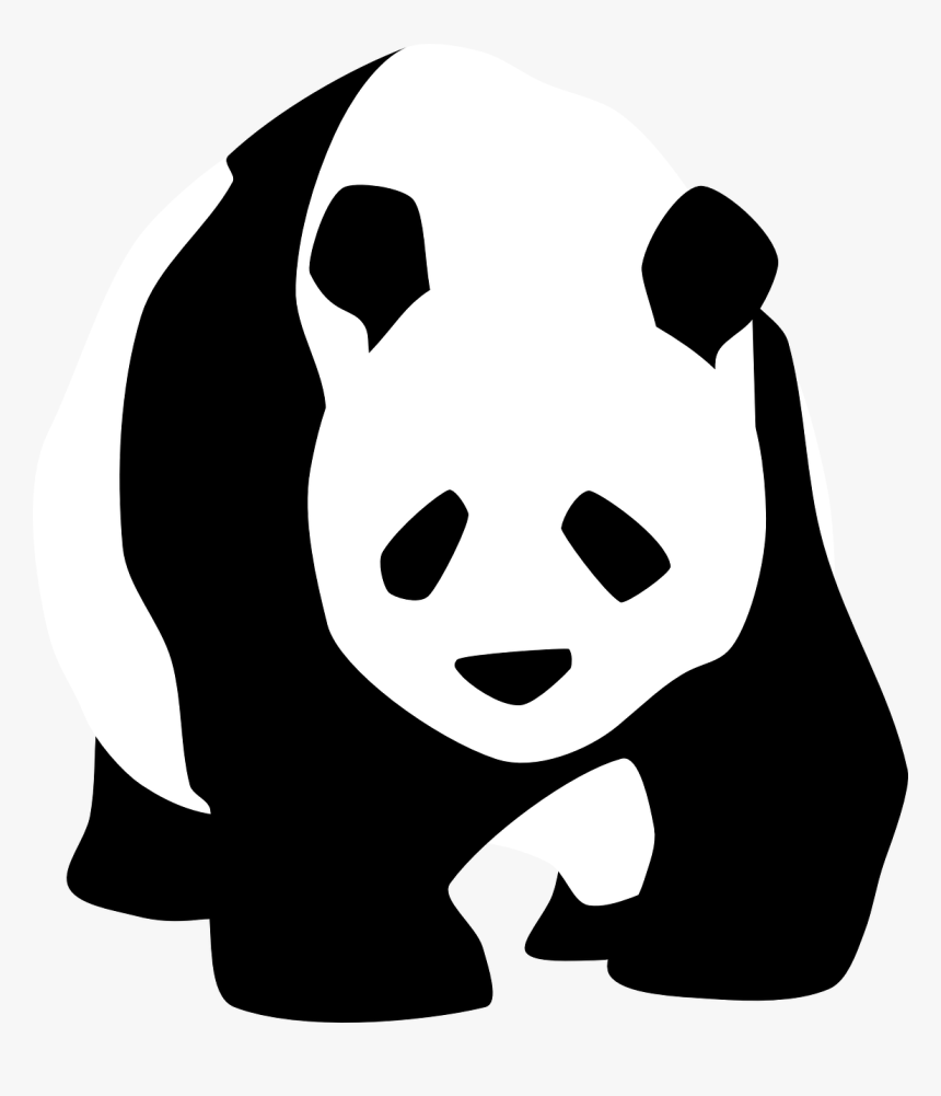 Black And White Panda Clipart, HD Png Download