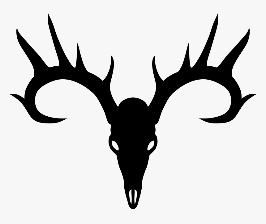Skull Silhouette Deer Head, HD Png Download