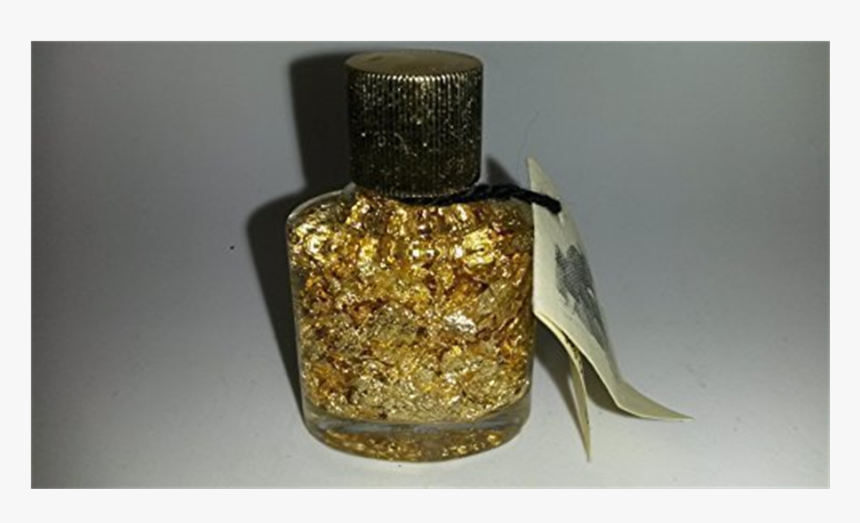 Beautiful Gold Flakes In A Glass Bottle - Nail Polish, HD Png Download