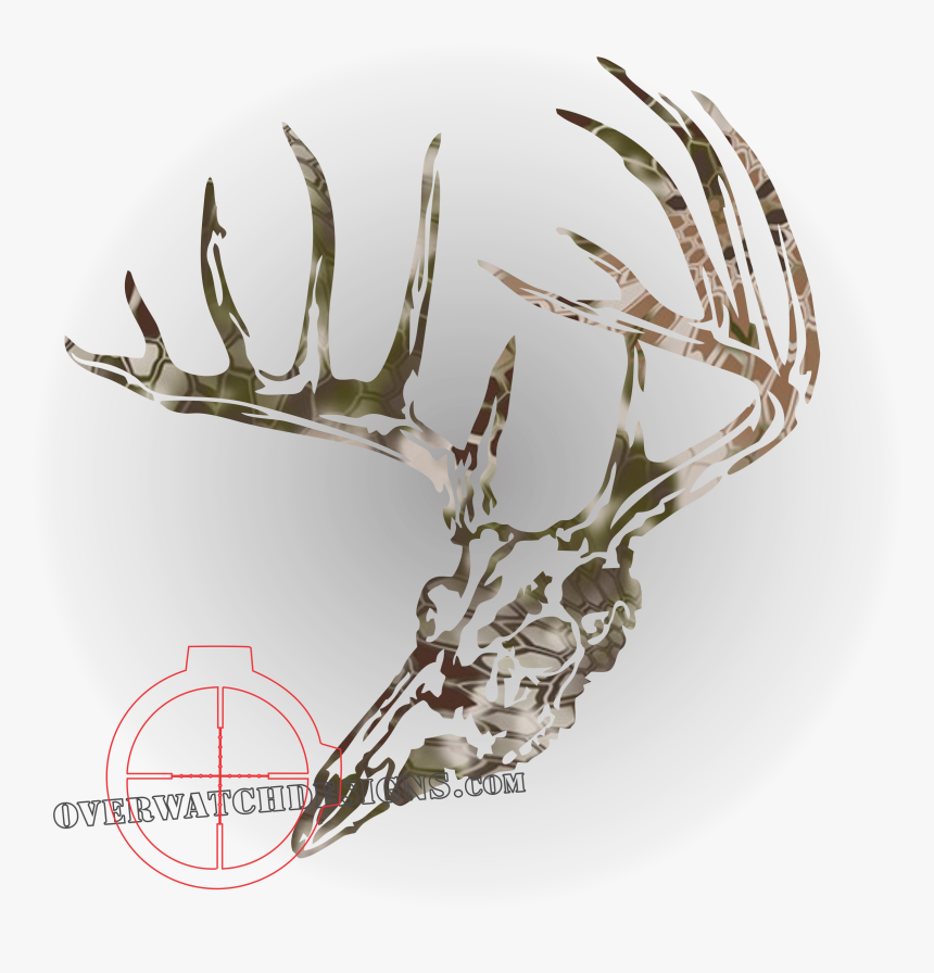 Kryptek Deer Skull - Whitetail Deer Skull Decal, HD Png Download