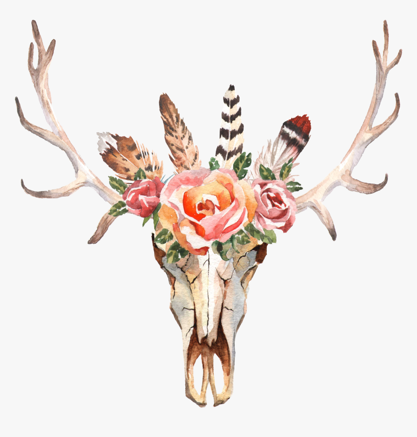 Flower Deer Antler Background, HD Png Download