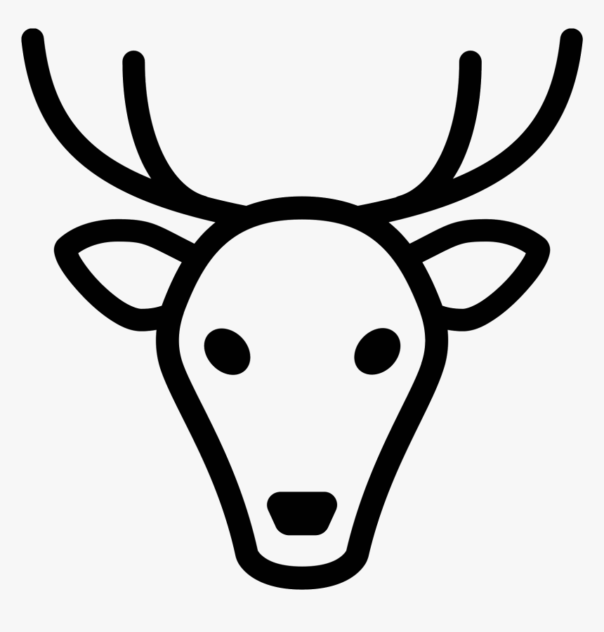 The Skull Profile Of A Deer, Facing Foward Clipart - Animal Icons Deer, HD Png Download