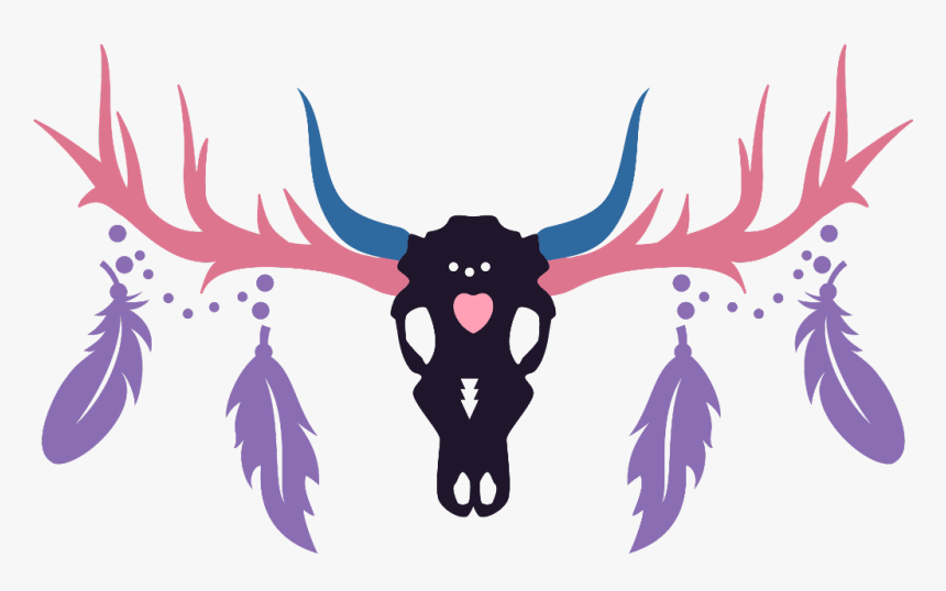 #boho #skull #skulls #antlers #deer #deerskull #designs - Illustration, HD Png Download