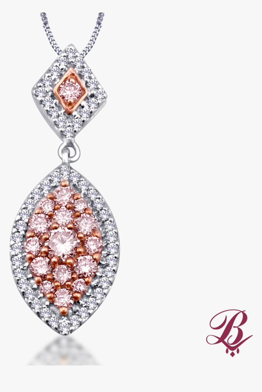 White & Naturally Pink Diamond Marquise Pendant - 艺术 英文 字母, HD Png Download