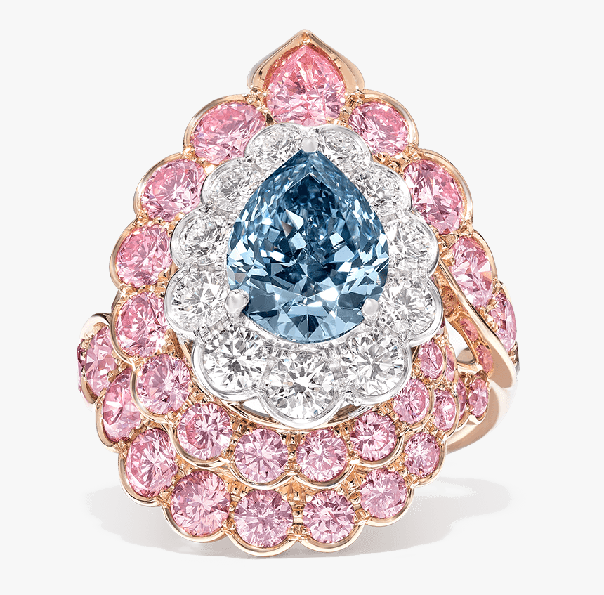 Blue Diamond And Pink Diamond Ring High Jewellery - High Jewelry Pink Diamond, HD Png Download