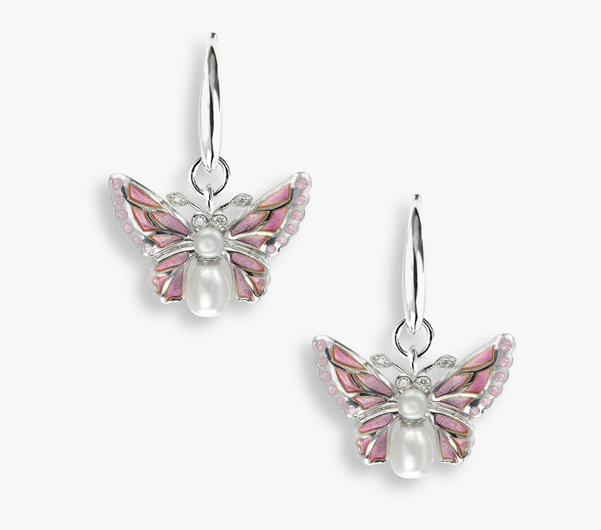 Nicole Barr Designs Sterling Silver Wire Earrings Butterfly - Earrings, HD Png Download