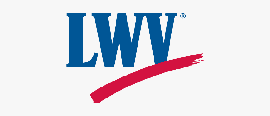 The League Of Women Voters Logo, Lwv With A Red Swish - League Of Women Voters Logo Png, Transparent Png