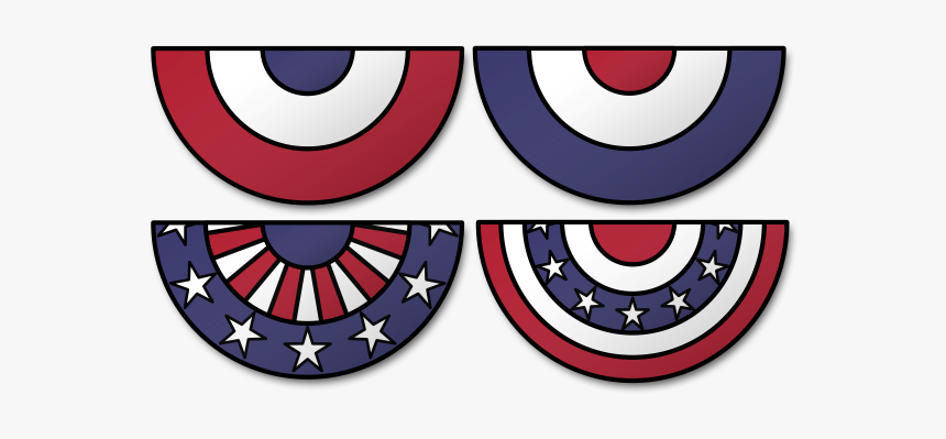 Old Fashioned Patriotic Bunting Png - 4th Of July Bunting Clipart, Transparent Png