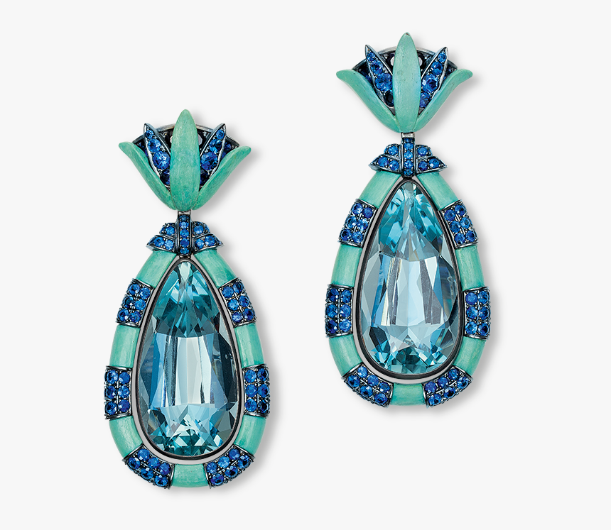 Earring With Aquamarines - Diamond, HD Png Download
