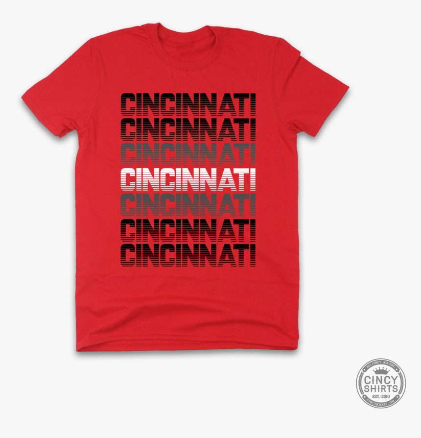 Red & Black Cincinnati Retro - Active Shirt, HD Png Download