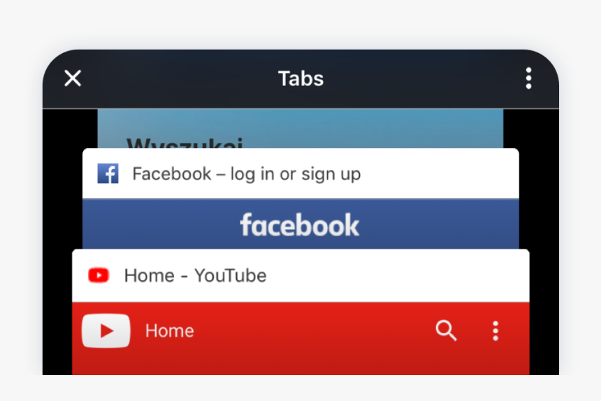 Opera Touch Tabs - Facebook, HD Png Download