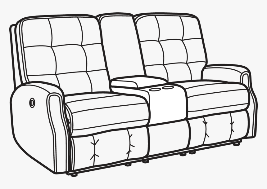 2882-601m - White Reclining Sofa Clip Art Png, Transparent Png
