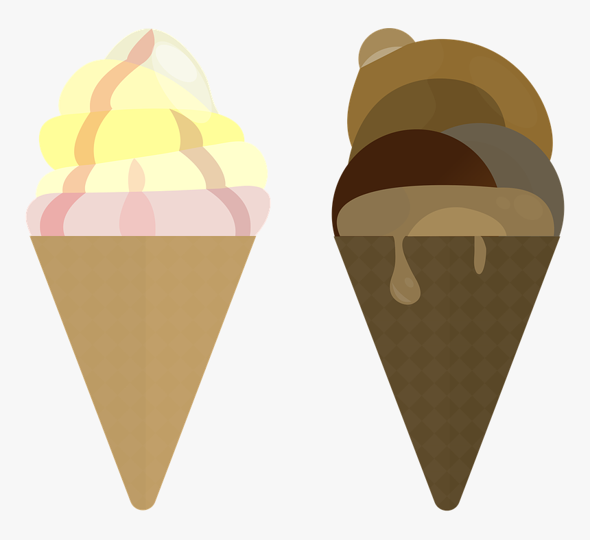 Icecream, Vanilla, Ice, Ice Cream, Cream, Dessert - Ice Cream Cone, HD Png Download