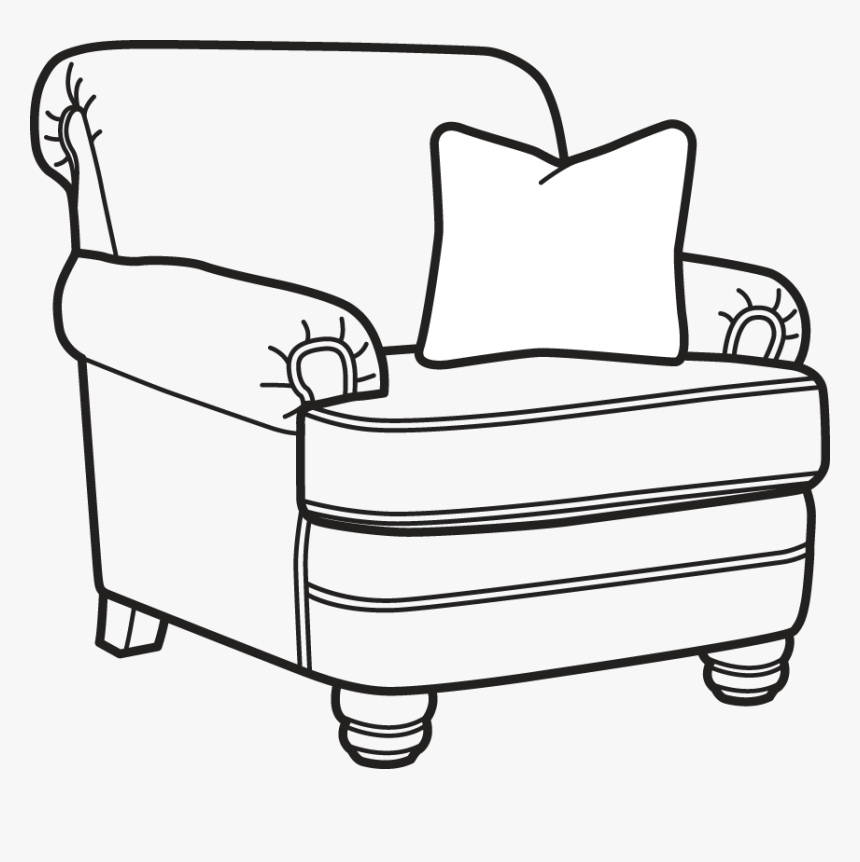 Bay Bridge Fabric Chair Without Nailhead Trim - Easy Chair To Draw, HD Png Download