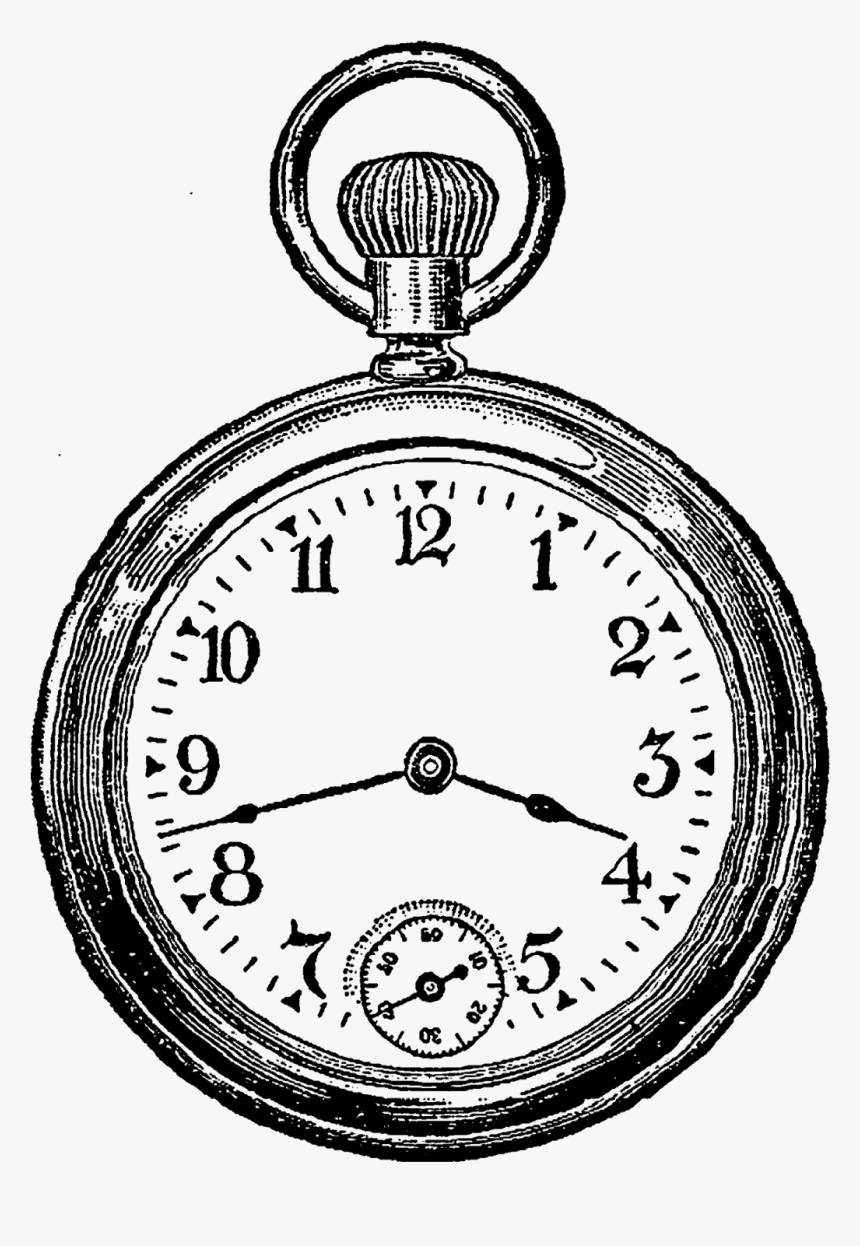 Stopwatch Clipart Vintage - Pocket Watch Clip Art, HD Png Download