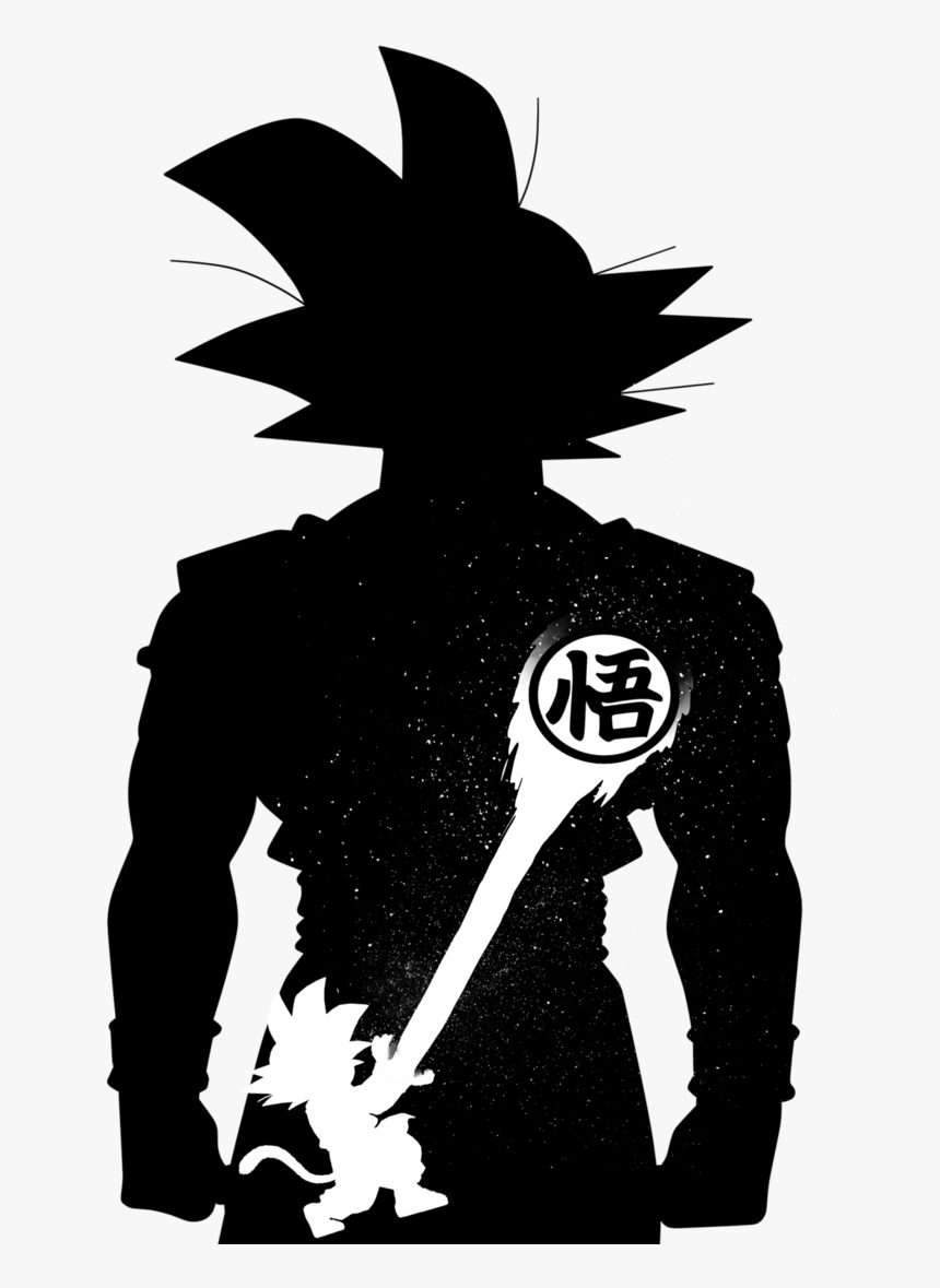 Goku Silhouette At Getdrawings - Goku Black And White, HD Png Download