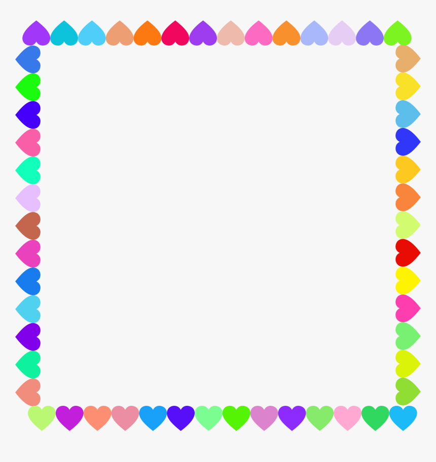 Prismatic Hearts Frame Clip Arts - Easter Egg Border Clipart, HD Png Download