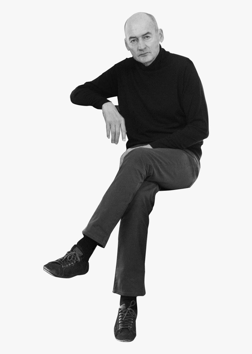 Guy Sitting Png Arms Up - Rem Koolhaas Png, Transparent Png