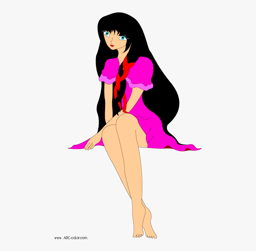 Transparent Girl Sitting Png - Cartoon Sitting Girl Png, Png Download