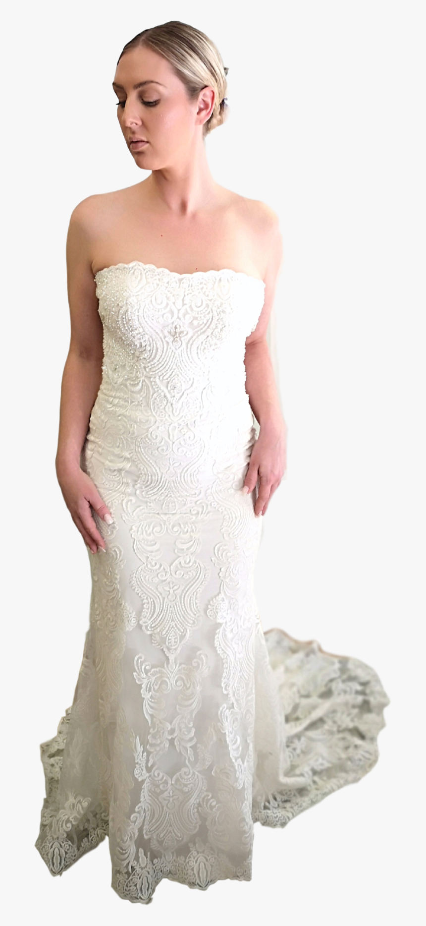 Strapless Sheath Wedding Gown, HD Png Download