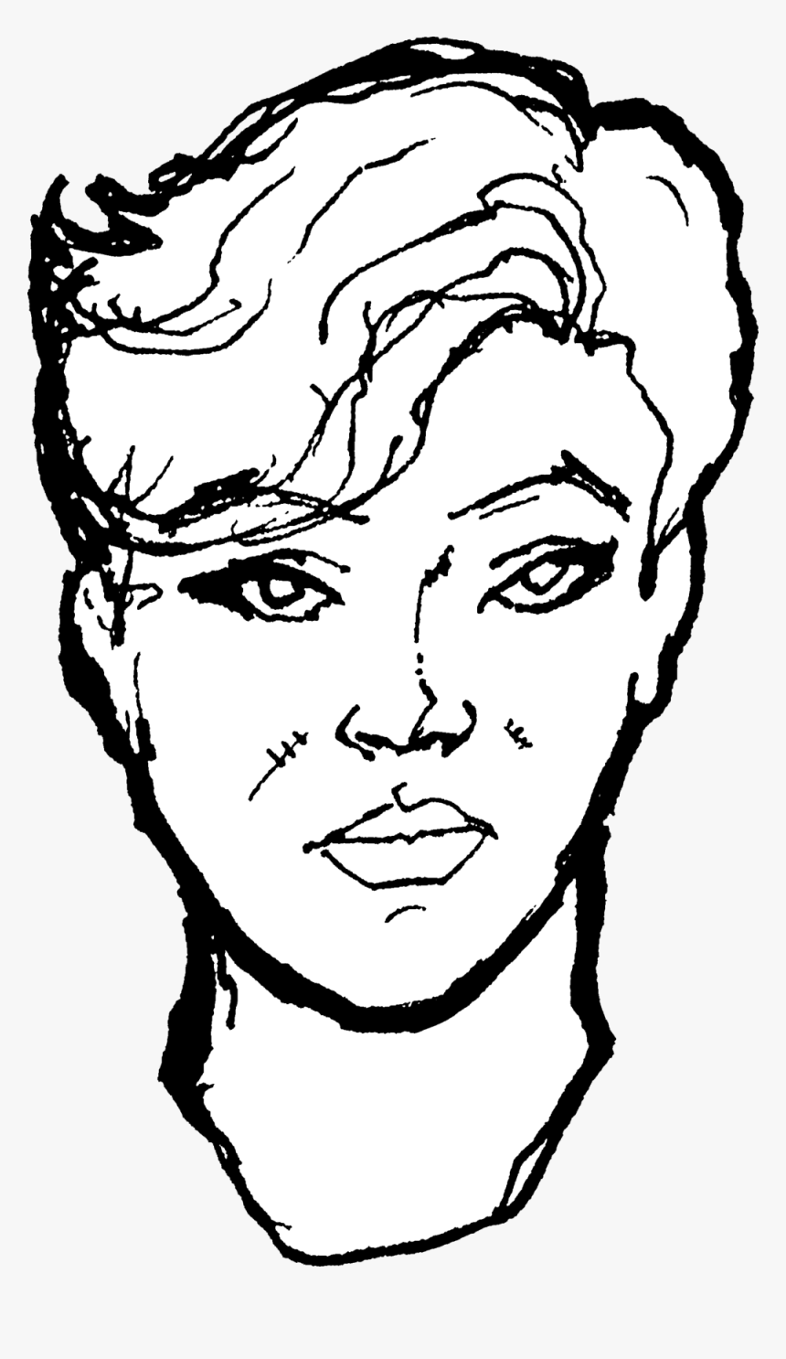 Woman With Short Hair , Png Download - Sketch, Transparent Png
