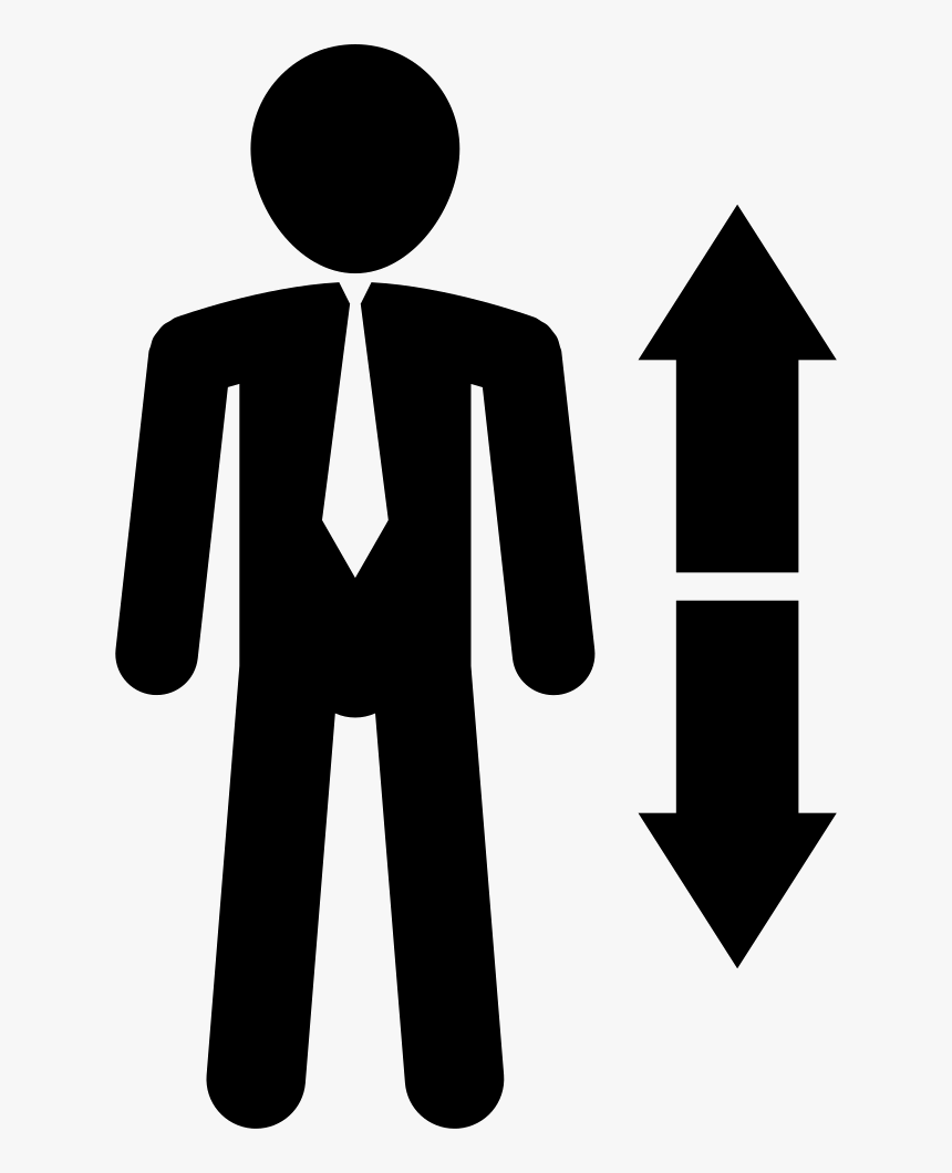 Man Standing With Ascendant And Descendant Arrows Couple - Money Businessman Icon, HD Png Download