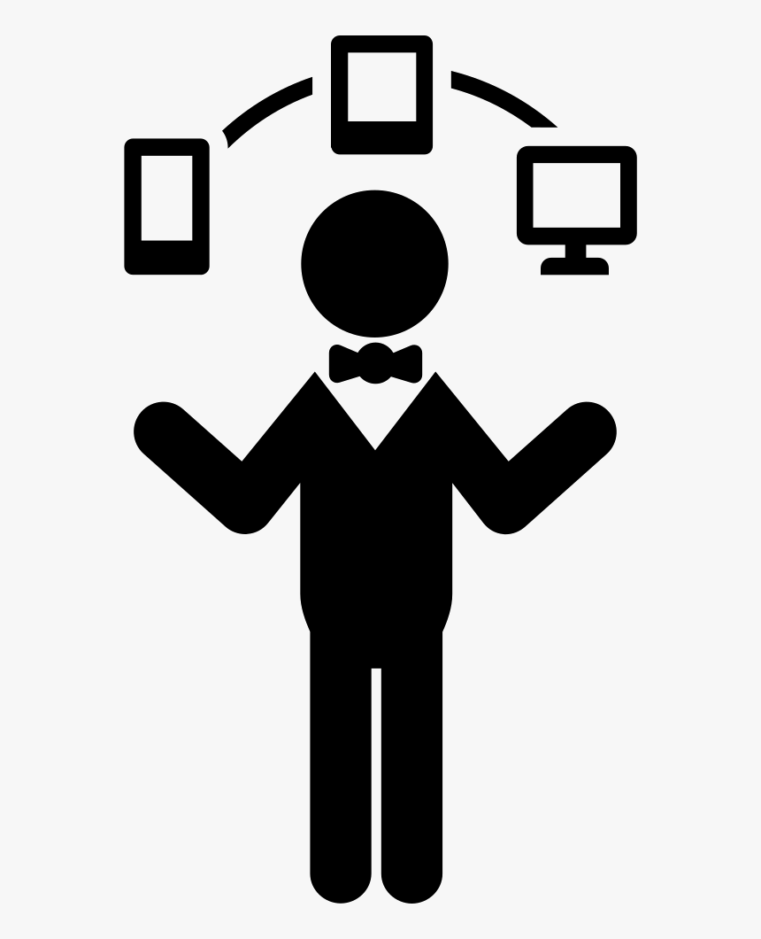Man Standing With Connected Devices - Connected Devices Icon Png, Transparent Png
