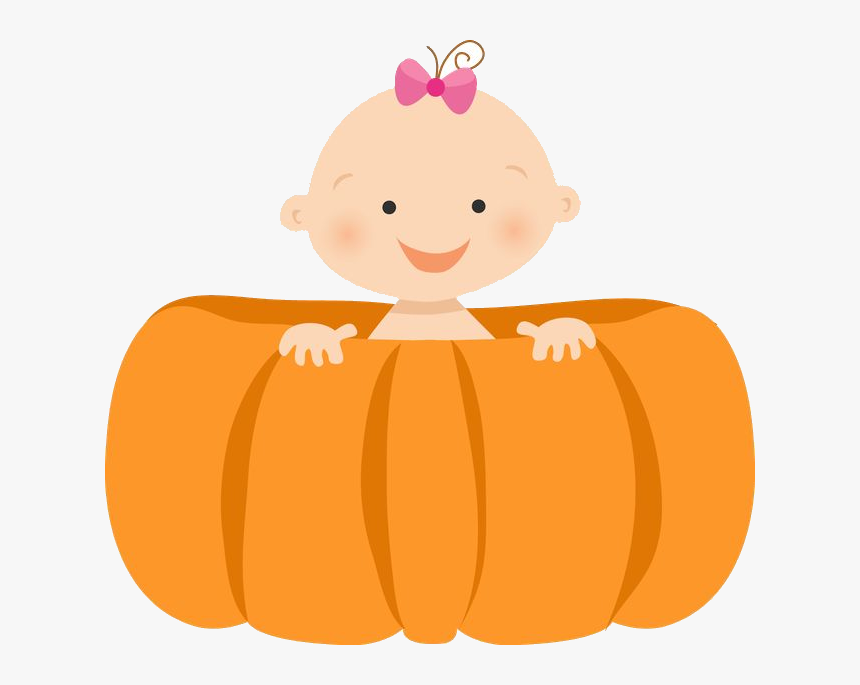 Pumpkin Clipart Baby Girl Free On Transparent Png - Pumpkin Baby Shower Clipart, Png Download