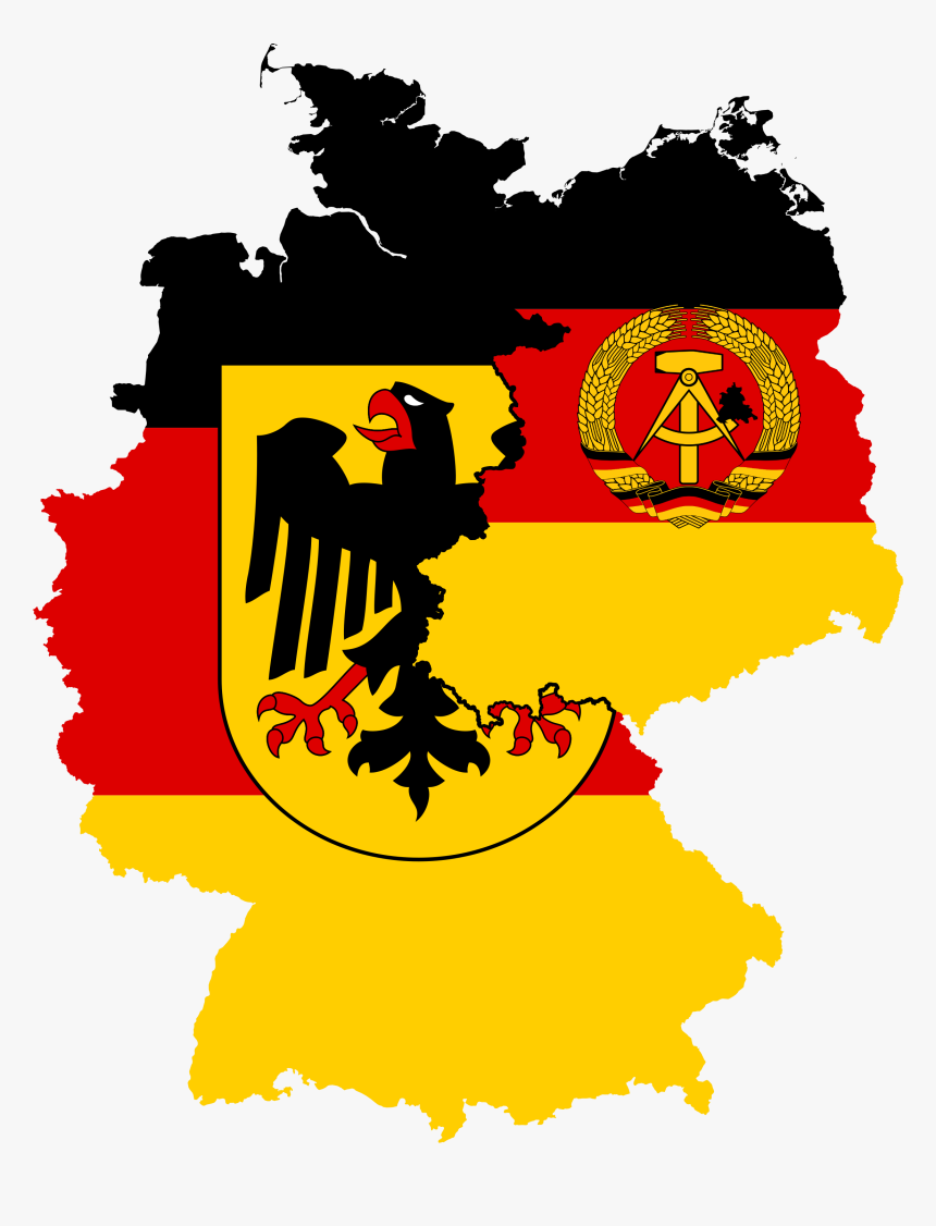 West Germany & East Germany Flag Map - East Germany And West Germany Flag, HD Png Download