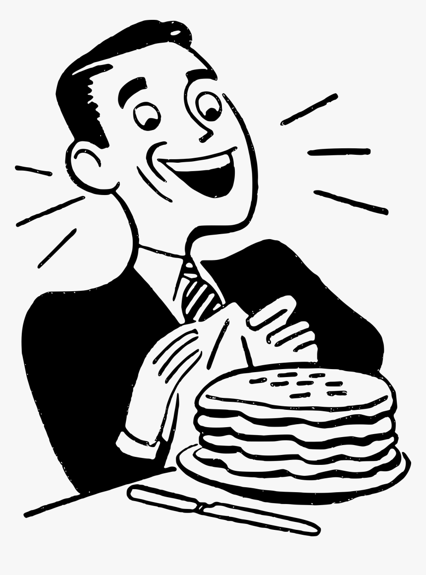Man Eating Pancakes Clip Arts - Eating Pancakes Clipart, HD Png Download