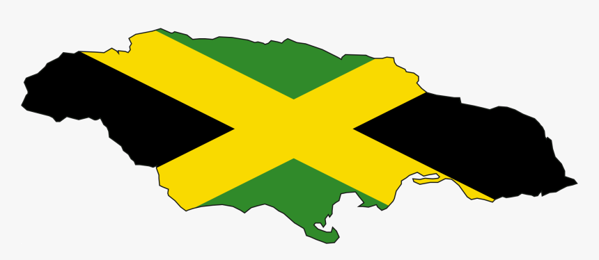 Jamaica Flag Map Large Map - Map Of Jamaica Vector, HD Png Download