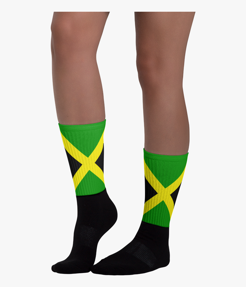 Black Foot Socks - Jamaican Flag Socks, HD Png Download