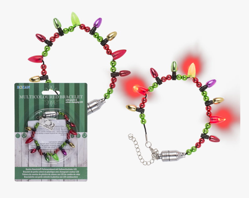 Multi Coloured Plastic Bracelet With Pearls With Colour - Rose, HD Png Download