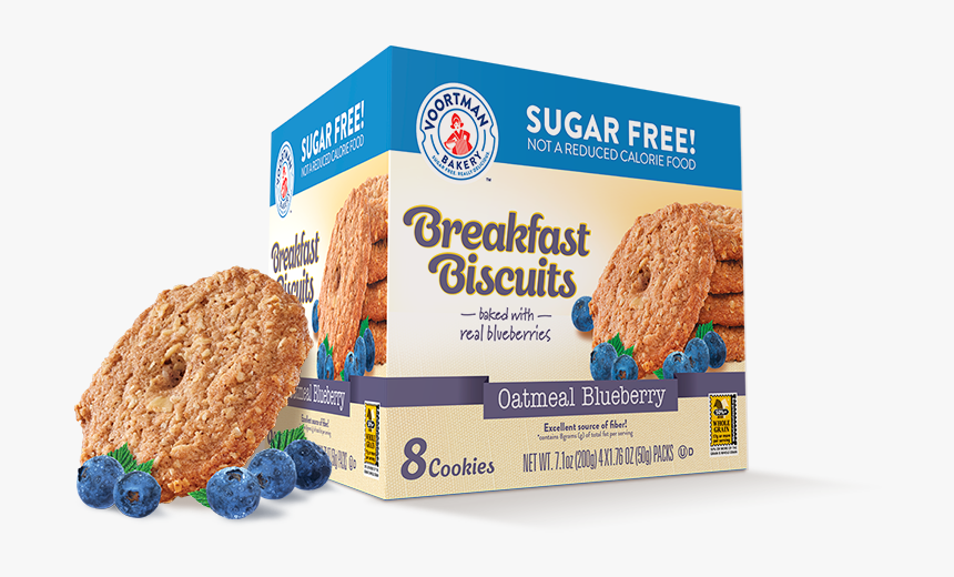 Oatmeal Blueberry Sugar Free Breakfast Biscuits - Voortman Sugar Free Breakfast Biscuits, HD Png Download