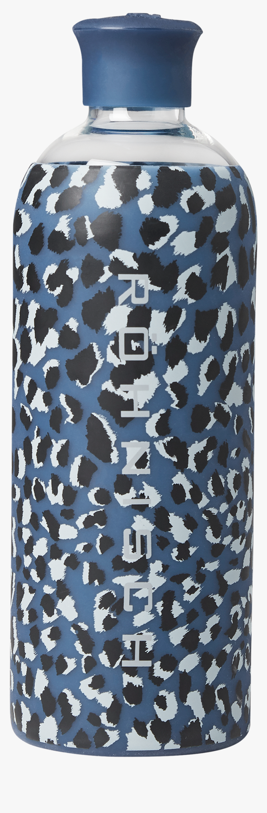 Glass Water Bottle, Dusty Blue Spot - Water Bottle, HD Png Download